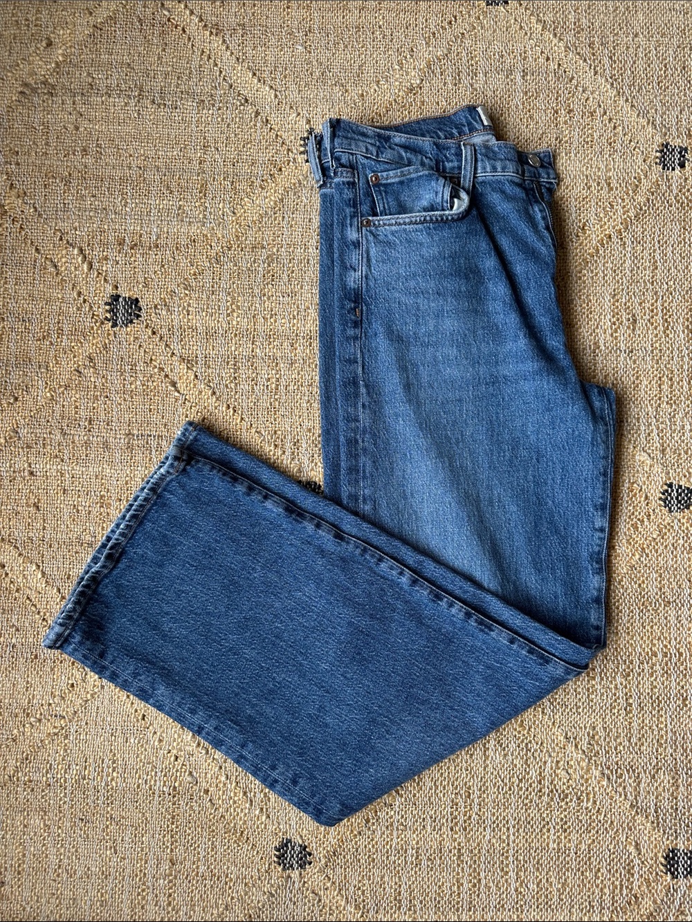 Agolde Women's Mid-rise relaxed Straight Leg Jeans - Medium Blue Wash